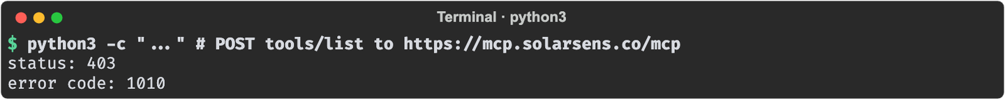 Cloudflare Error 1010 page